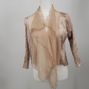 Komarov, NWOT, Ruffled Cardigan, Size Medium